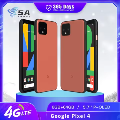 Original Google Pixel 4 4G Mobile Phone Face ID 64GB/128GB NFC 90Hz P-OLED 5.7'' 12.2MP+16MP+8MP Oct