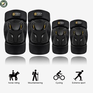 BouPower Motorcycle Electric Bike Knee Elbow Pads With Reflective Strip Protective Gear Set For Cycling Biking Sports