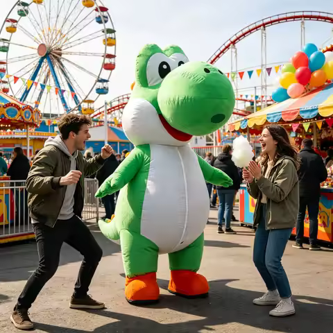 2.2M Green Dinosaur Inflatable Costume Mascot Parade Adult Character Cosplay Animal Birthday Hallowe