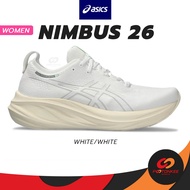 Asics Women's Gel-Nimbus 26 รองเท้าวิ่งผู้ชาย สายซัพพอร์ท เบา นุ่ม สีขาว