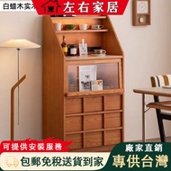 Retro Solid Wood Drawer Tea Cabinet Coffee Cabinet Medieval Style Dining Side Cabinet Display Cabine