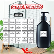 STICKER BATHROOM STICKER TANDAS TOILETERIES LABEL