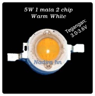 Led 5W 1 MATA 2 CHIP/ bluewhitewarm white lampu senter lampu tembak penerangan diy dll hpl chip 5 wa