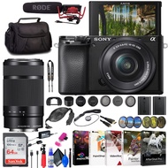 Sony a6100 Mirrorless Camera with 16-50mm and 55-210mm Lenses (ILCE6100Y/B) + Filter Kit + 64GB Card