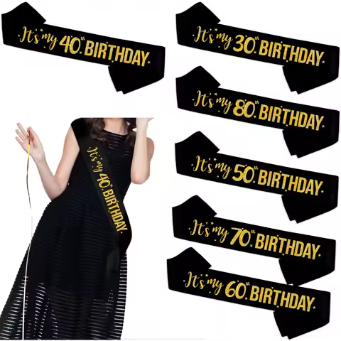 It's My 30th 40th 50th 60th 70th Birthday Sash for Birthday Party Favors Accessories for Men Women B