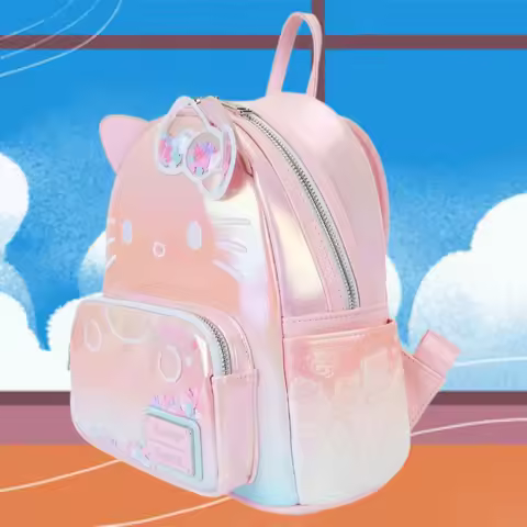 Sanrio Series Hello Kitty and Mimmy 50th Anniversary Clear & Cute Cosplay Mini Backpack Wallet
