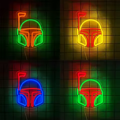Helmet Neon Sign For Wall Decor, Knight Neon Wall Art,USB Powered, Living Game Room Decor, Bedroom B