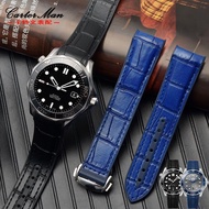 Original Leather watch strap suitable for Omega Seamaster 300 Ocean Universe AT150 Speedmaster Silicone Bottom 20 22mm male