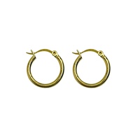 Gold Plain 22mm Hoop Earrings 23K Gold Plated Jewellery