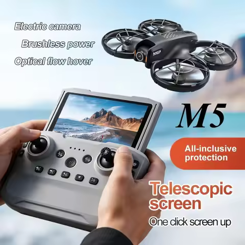Drone 8K Camera Original M5 Foldable Quadcopter HD 8K Ultra Camera 4.3" Smart Controller Brushless M