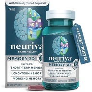 NEURIVA Memory 3D Brain Supplements for Memory and Focus, Vitamin B12 & B6, Folic Acid, 50 Count Cap
