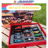 Set of 12 Alloy McQueen Cars with Mack Container Truck, Gift Box for Children