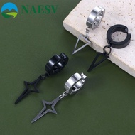 NAESV Cross Clip Earring Gift Hip Hop Fake Piercing Female Male Drop Earring Non-Piercing Earring