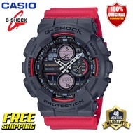 Original G-Shock GA140 Men Sport Watch Japan Quartz Movement 200M Water Resistant Shockproof and Waterproof World Time LED Auto Light Gshock Man Boy Sports Wrist Watches with 4 Years Official Warranty GA-140-4A (Ready Stock Free Shipping)