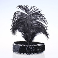 Feather Headband Flapper Sequin Charleston Dress Costume Hairband Headpiece (Size: One Size)