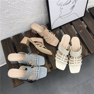 Socofy Shoes Women Women s Slippers 2019 Ladies Flip Flops Slides Fenty Beauty Square heel Heeled Mu