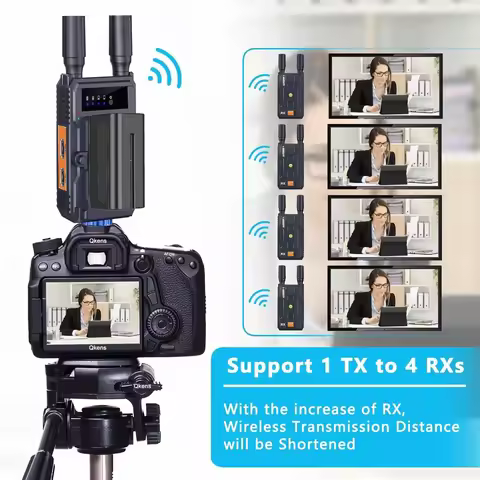 4K HDMI Wireless Transmitter and Receiver 200m HDMI Extender Support external Battery Dual Display f