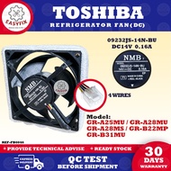 (9.3CM) GR-A25MU / GR-A28MU / GR-A28MS / GR-B22MP / GR-B31MU TOSHIBA REFRIGERATOR FAN 4 WIRES 09232J