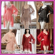 Lovty JS003 Women's Sleepwear lingerie Satin Silk Fashion