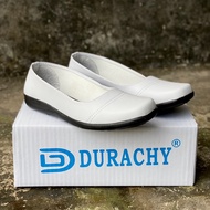 DURACHY Sepatu Pantofel Perawat Wanita Putih Tanpa Hak