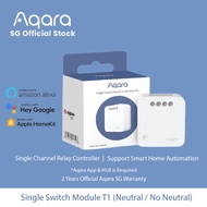 [Aqara SG] Single Switch Module T1 (Neutral/Non-Neutral) Smart Compact Size 2-Way Switch Support Zigbee 3.0