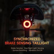 ROCKBROS Brake Vibration Sensor Rear Light Team Synchronized Smart MTB Road Bike Taillight Type-C Rechargeable Waterproof Tail Light