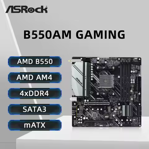 ASRock B550AM GAMING Motherboard AMD B550 Support 3600 5600G 5700X 5700x3D 5800X3D CPU DDR4 HDMI USB
