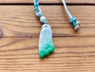 親翠 天然翡翠 冰牛奶底陽綠漸層佛手瓜調整式繩鏈