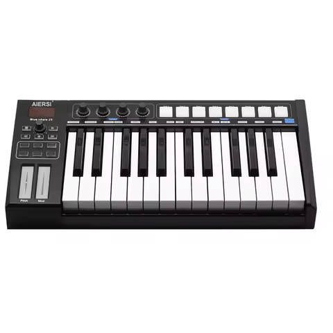 Mini Piano Keyboard MIDI Controller 25 Semi-weighted Keys Professional Master MIDI Keyboard