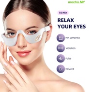 MOCHO EMS Pulse Vibration Eye Massager, Under-Eye Design Micro Current Heated Eye Massager, Hot Comp