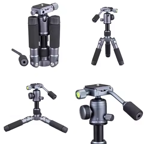 103F 20Inch Travel Mini Tripod with 360 Degree Rotation Head Aluminum Frame 5 Sections Adjustable fo