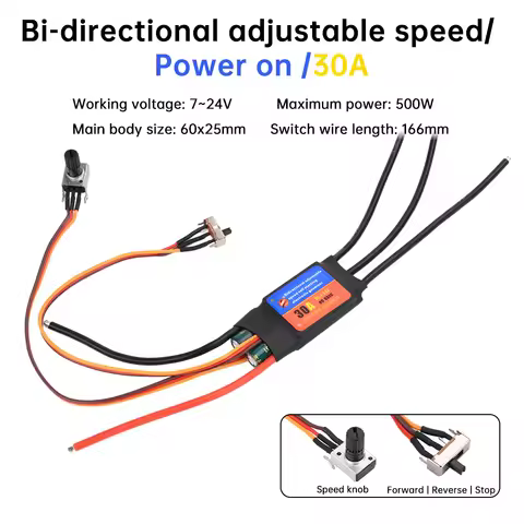 ESC 30A 60A ESC Bidirectional Self Starting Brushless Electric Regulation Speed Controller Power Sup