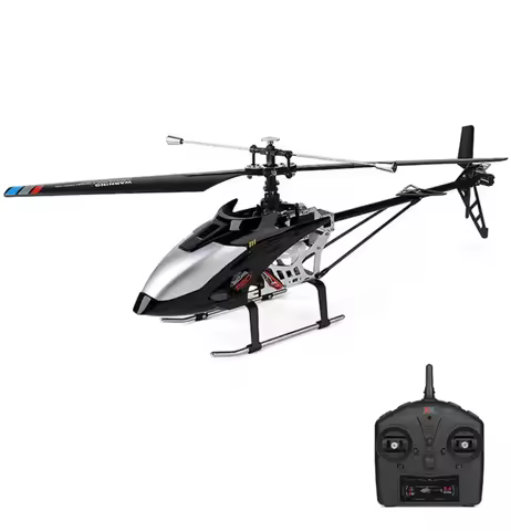 WLtoys V913-A RC Helicopter 4CH 2.4G Single Propeller Brushless Motor Altitude Hold Black 55CM USB C