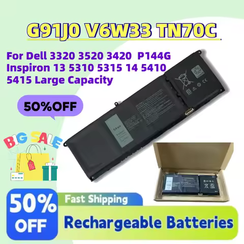 Upgrade New G91J0 V6W33 TN70C Laptop Battery for Dell 3320 3520 3420 P144G Inspiron 13 5310 5315 14