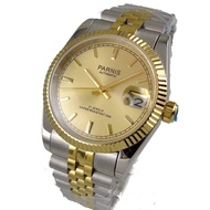 Whatswatch 36mm Parnis Gold dial Sapphire Glass 21 Jewels Miyota Automatic Mens Watch EE-0027