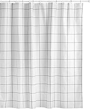 Tatay Fabric Shower Curtain 220 x 200 cm with 16 Shower Curtain Rings Washable Modern Design Polyest