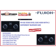 FUJIOH FH-GS5530 SVGL GAS HOB WITH 2 DIFFERENT BURNER SIZE