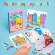 Kids rainbow squeegee painting art kit colourful dot scratch kids activity