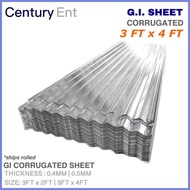 ✘ ☫ 3FT x 4FT | GI CORRUGATED SHEET | Yero  Galvanized Iron Roofing | 0.4MM  0.5MM