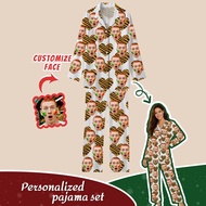 Customized Women's Pajama Set, Can Customize Funny Couple Photos, Couple Replacement, Pet Swap, Pers
