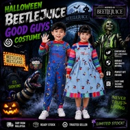 【READY STOCK 】ManyiDuo Child's Play Chucky Season 2 Cosplay Costume Striped Suspender Pants Kids Hal