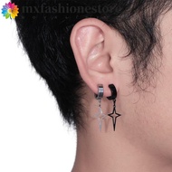 MXFASHIONE Cross Clip Earring Punk Simple Cool Gift Stainless Steel Fake Piercing Non-Piercing Earri