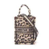【二手】Dior Book Tote 手提包，垂直包，迷你手機包，S5555CRHM，黑色/米色豹紋帆布