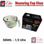 Eurochef 500mL 2 Cups Borosilicate Gl Mering Cup 9500 with Merements Markings oven safe.