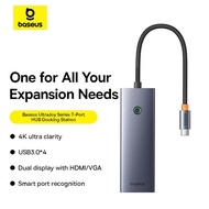 Baseus Stesen dok UltraJoy Series 7-Port HUB Docking Station / 6-Port HUB / 4-Port HUB Space Grey