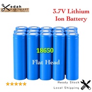 Real 18650 3.7V Flat Head LITHIUM-ION Fan Torch Battery