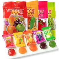 馬來西亞 LOT100一百份果汁軟糖150G袋裝百份百什錦軟糖 糖果