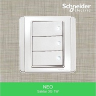 Schneider Neo White 3 Gang 1 Way Switch E3033H1_Ewww_G3