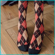 Ribbed Knee-High Socks - Japanese-Inspired Preppy Argyle Pattern