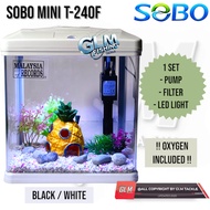 SOBO T-240F MINI AQUARIUM Fish Tank Set Lengkap (Pump, Filter, Led Light)